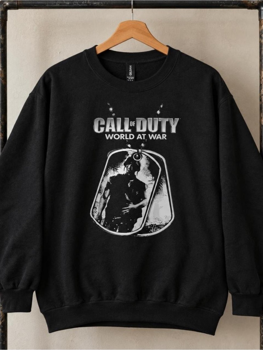Gildan Black Call of Duty World at War Graphic Crewneck